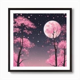 Pink Cherry Blossoms Art Print