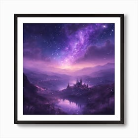 Purple sky and castle Art Print