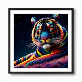 Rainbow Tiger Art Print