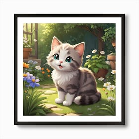 Cheerful Kitten Art Print