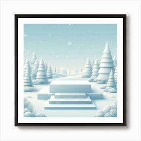 Snowy Winter Scene Art Print