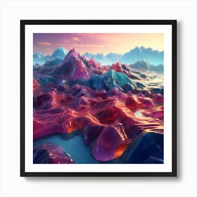 Abstract Mountain Landscape Art Print