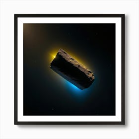 Yellow blue alien artifical asteroid floating in space 4 Art Print