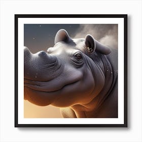 Rhino Art Print