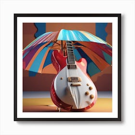 Umbrella Guitar Art Print