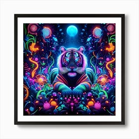 Neon Tiger 2 Art Print