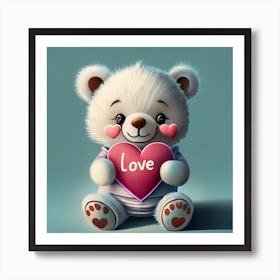 Love Teddy Bear Art Print
