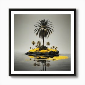 A small Island with a Palm tree Art Print