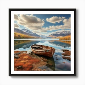 Boat On A Lake 6 Art Print