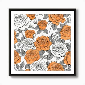 Orange Roses 7 Art Print