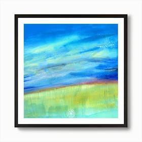 Summer Sky - blue green teal landscape nature contemporary square Art Print