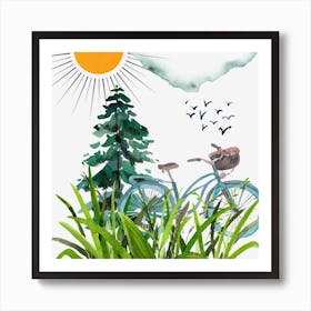 Bicycle In The Grass Art Print