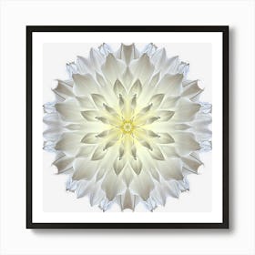 Giant Dahlia Flower Mandala With Inspirational Haiku Art Print