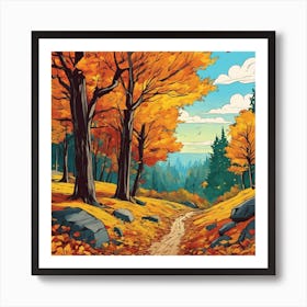 Autumn Trees In The Forest Art Print