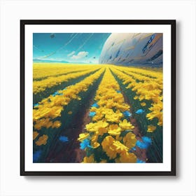 Field Of Yellow Flowers 35 Art Print