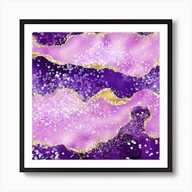 Purple Glitter Agate Texture 02 Art Print