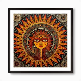 Indian Sun Painting Art Print