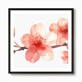 Watercolor Cherry Blossoms 2 Art Print