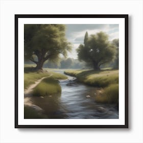 Stream In The Woods 39 Art Print