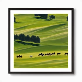 Horses In The Meadow 3 Art Print