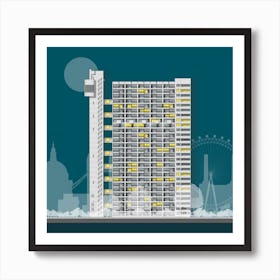 Trellick Tower Blue Affiche