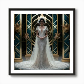 Bride In A Wedding Dress Art Print