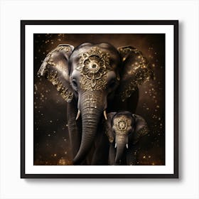 Elephant Series Artjuice By Csaba Fikker 028 Art Print