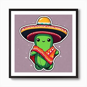 Kawaii Cactus 2 Art Print