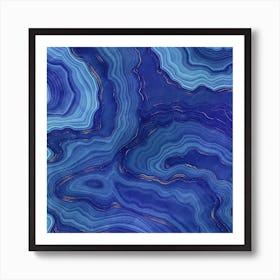 Blue Agate Texture 05 Art Print