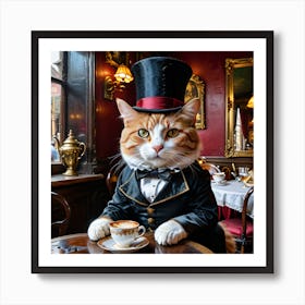 Cat In Top Hat Art Print