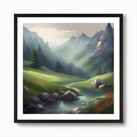 Landscape Painting 90 Art Print