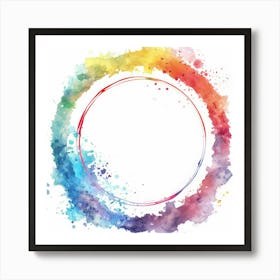 Watercolor Circle Frame 1 Art Print