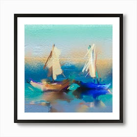 Sailboats.Printed wall painting, high-level art. 1 Art Print