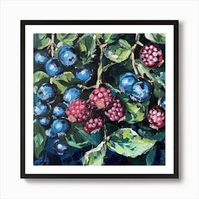 Blueberries Fairycore Painting 3 Art Print