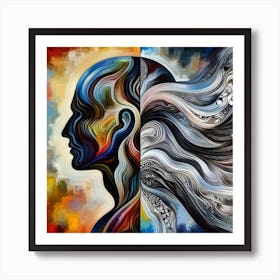Abstract Of A Woman'S Head Art Print