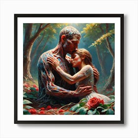 Man And A Woman Hugging 1 Art Print