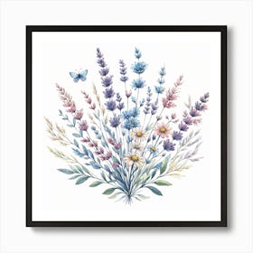 Watercolor Flowers Art Print