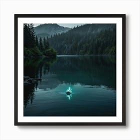 Lone Tree In A Lake Art Print