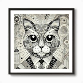 Duskstreak City Cat Art Print