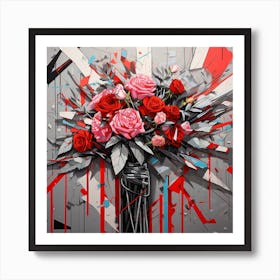 Roses In A Vase Art Print