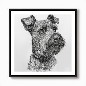 Cesky Terrier Dog Line Sketch 4 Art Print