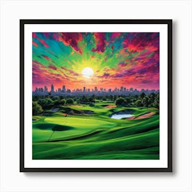 Sunset At The Golf Course 5 Art Print