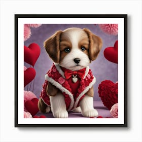 Valentine Puppy 4 Art Print
