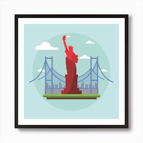 Statue Of Liberty New York Usa Liberty Landmark Art Print