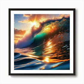 Sunset Ocean Wave 3 Art Print