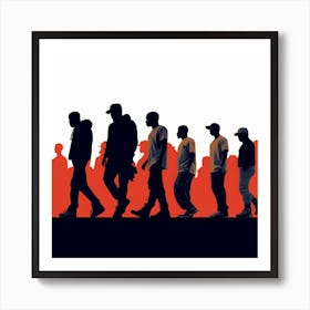 Silhouettes Of People Art Print