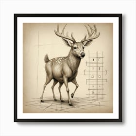 Deer Drawing 8 Art Print