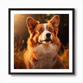 Corgi Dog Portrait Art Print