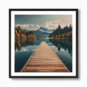 Pier On A Lake Art Print