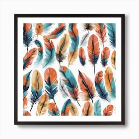 Watercolor Feathers Art Print